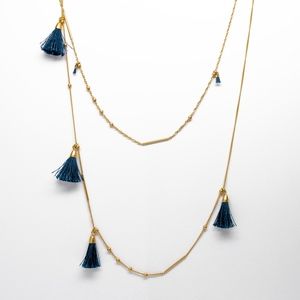Madewell Asymmetrical Layered Tassel Chai Necklace